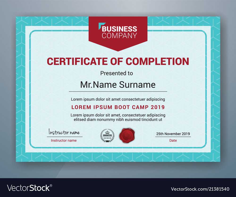 Multipurpose Professional Certificate Template Vector Image On Vectorstock For Boot Camp Certificate Template