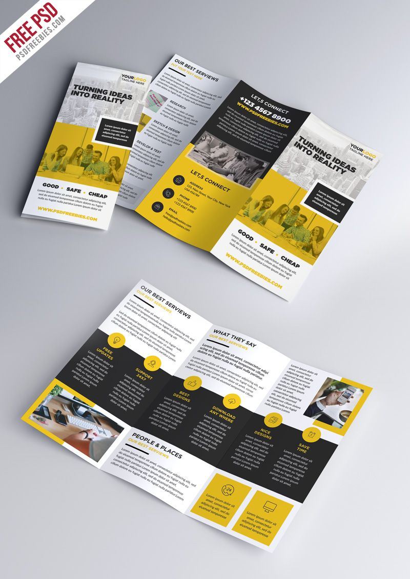 Multipurpose Tri Fold Brochure Psd Template | Abundant With Regard To Brochure Psd Template 3 Fold