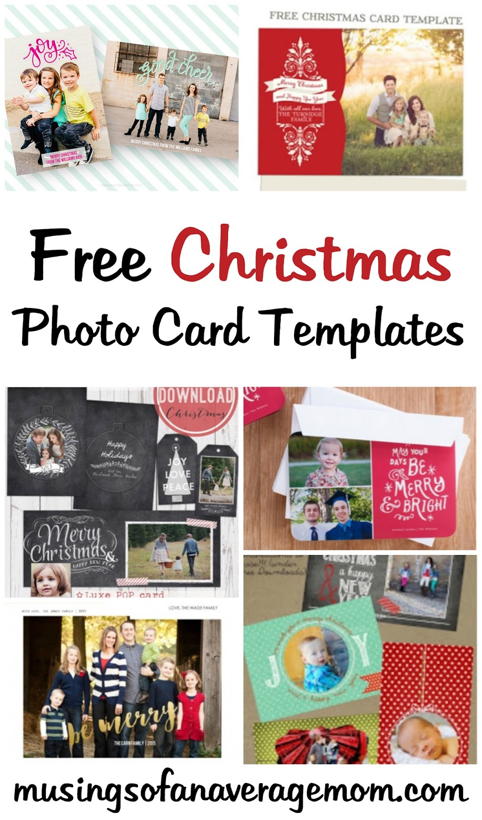 Musings Of An Average Mom: Free Photo Christmas Card Templates Inside Free Christmas Card Templates For Photographers