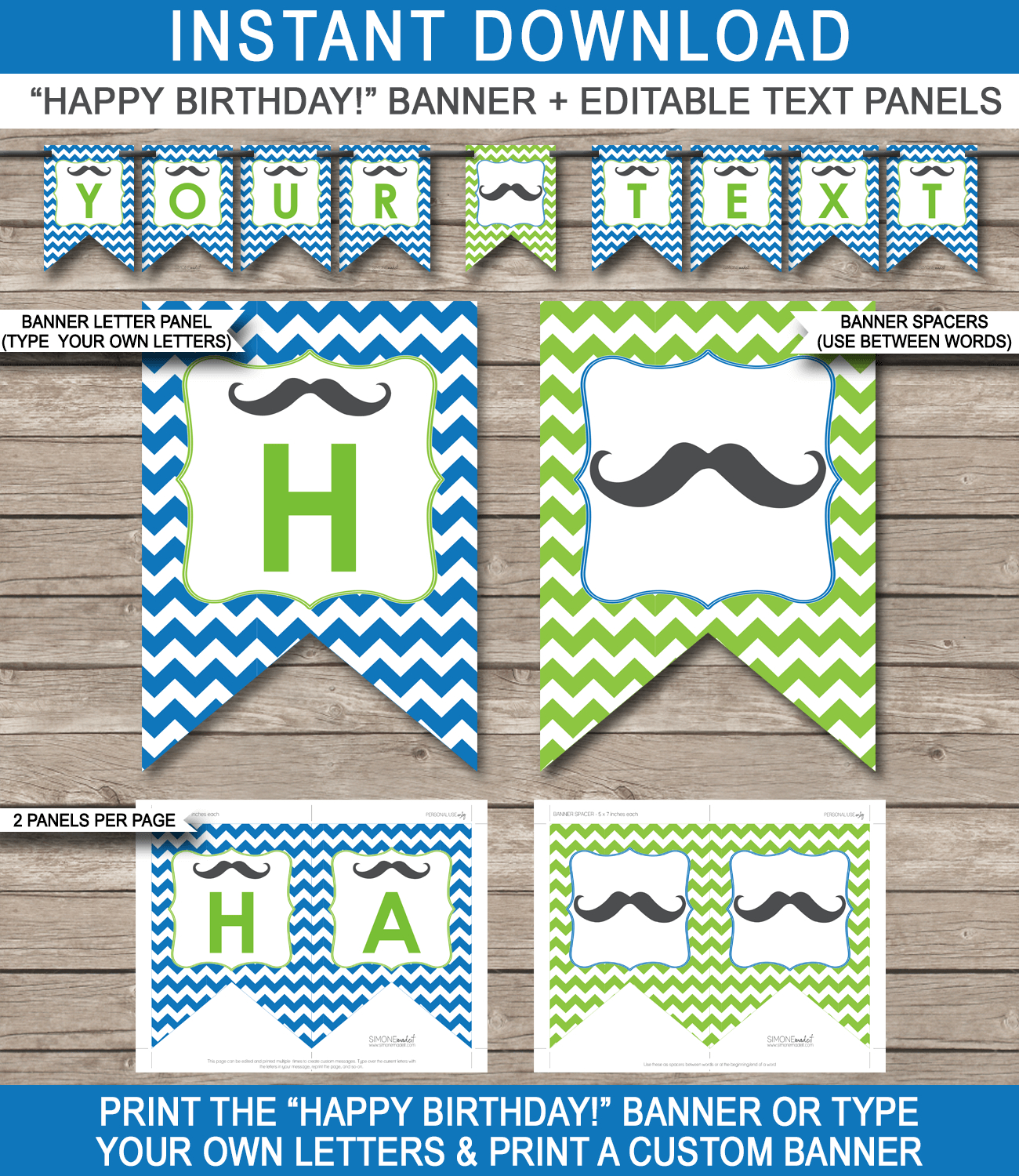 Mustache Party Banner Template In Tie Banner Template