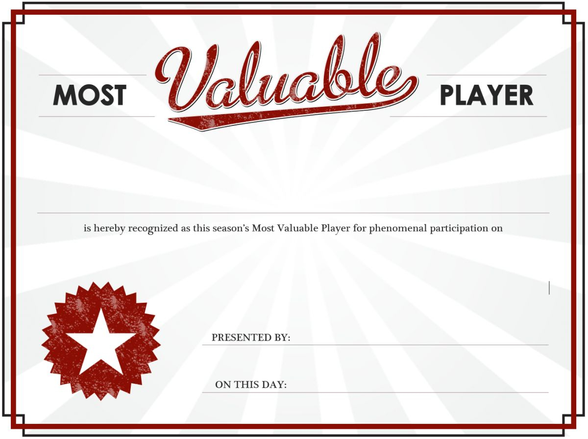Mvp Certificate Blank Template – Imgflip Within Player Of The Day Certificate Template