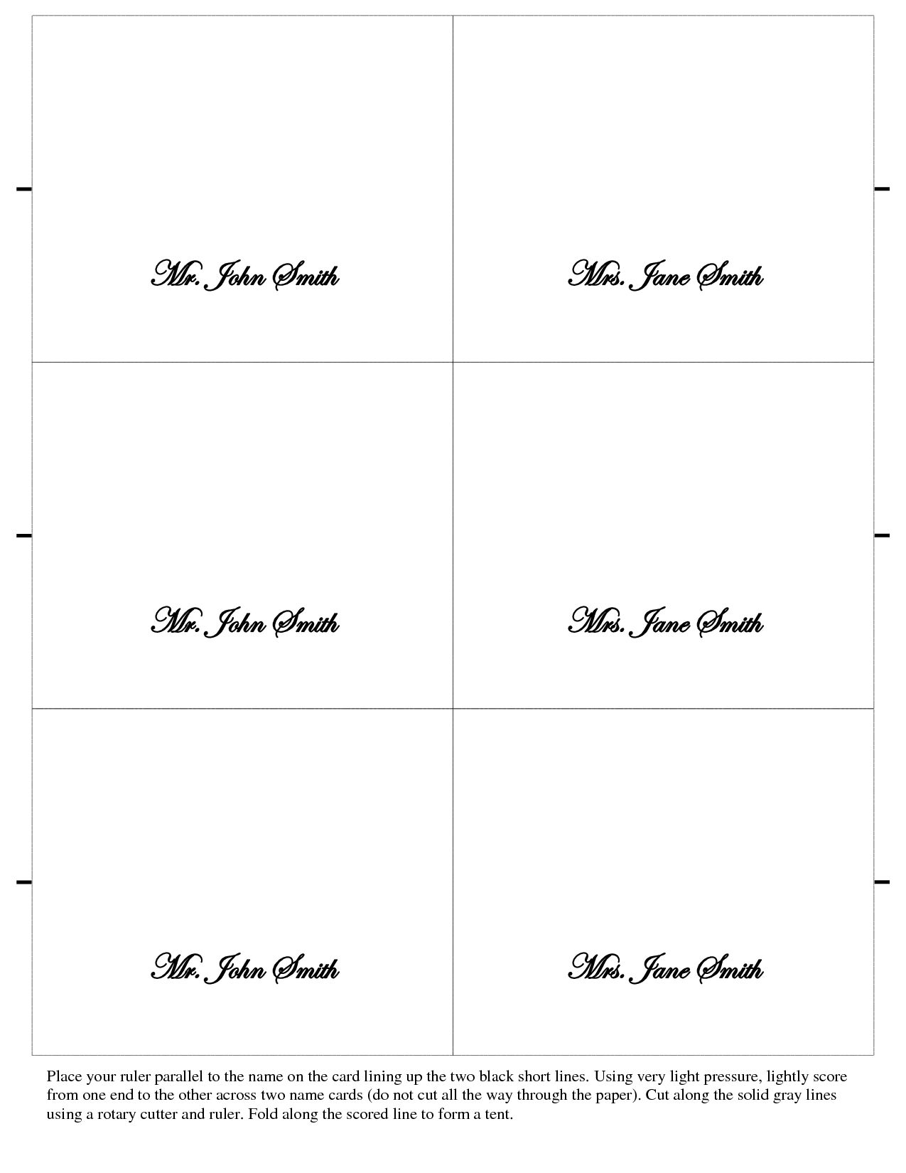 Name Badge Template 6 Per Sheet | Glendale Community Inside Free Template For Place Cards 6 Per Sheet