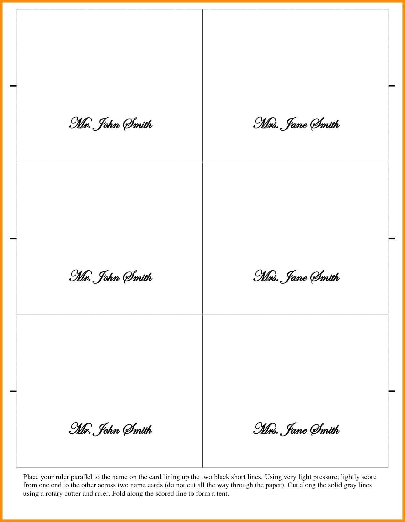 Name Tent Template – Wepage.co Inside Fold Over Place Card Template