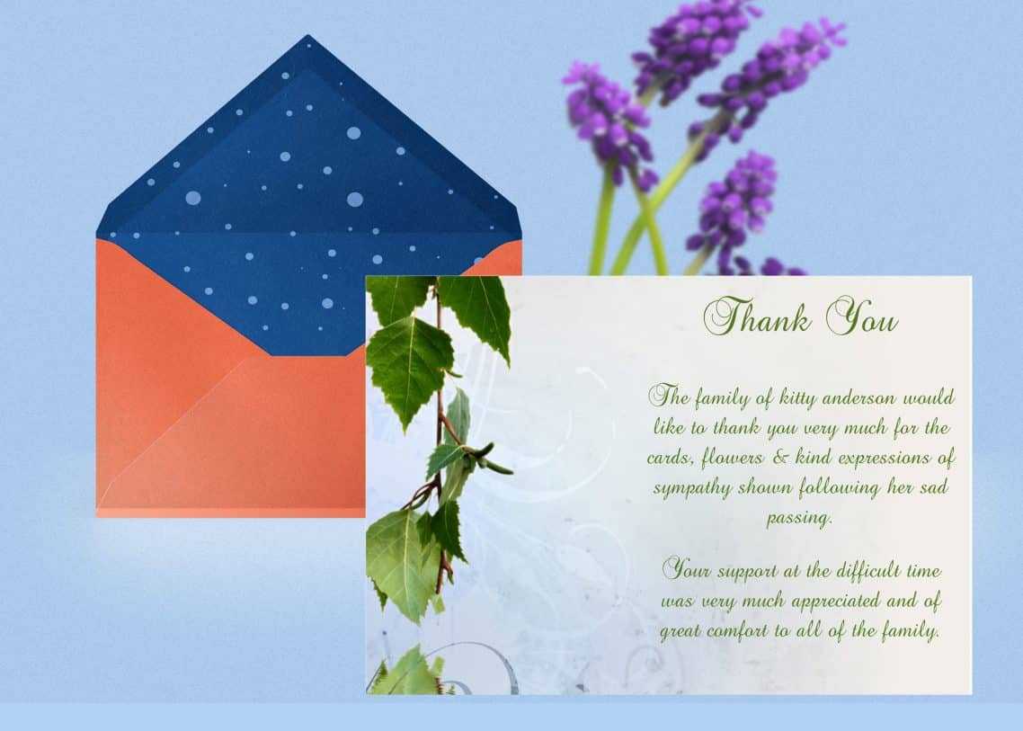 Natural Thank You Card Template Regarding Sympathy Thank You Card Template