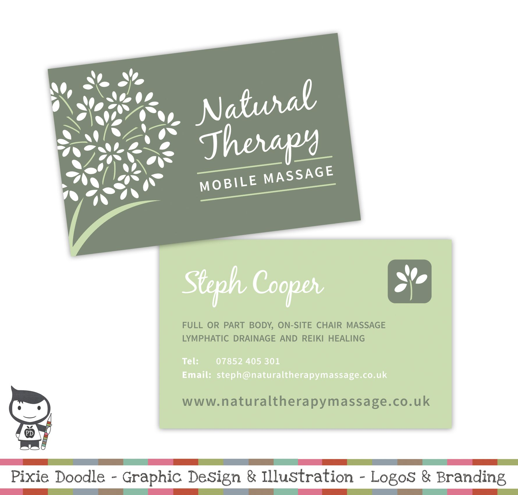 Natural Therapy Massage Logo Designwww.pixiedoodle.co.uk With Massage Therapy Business Card Templates