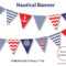 Nautical Banner, Printable Banner, Nautical, Diy Party, Navy inside Nautical Banner Template