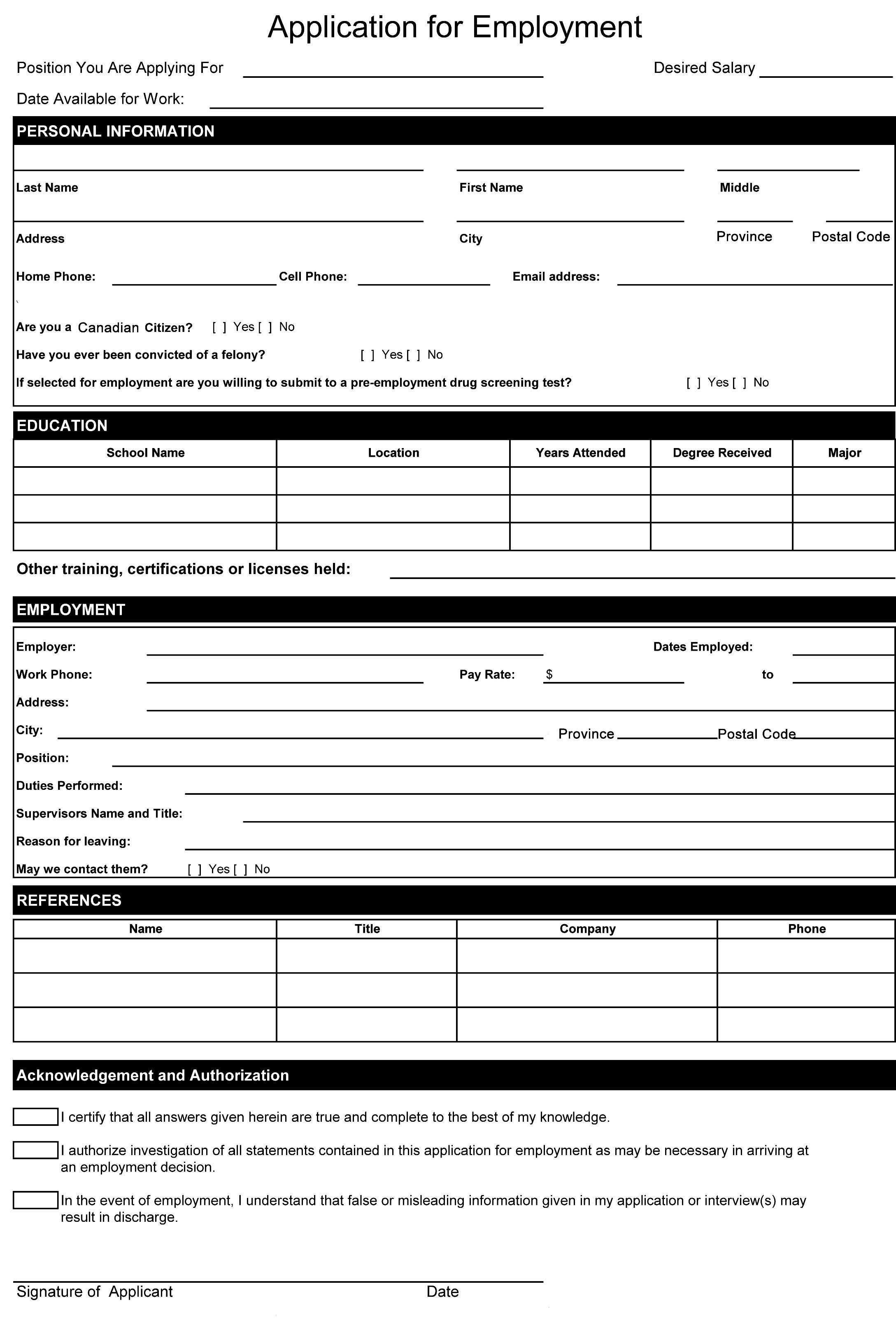 New Job Application Templates #xls #xlsformat #xlstemplates Regarding Employment Application Template Microsoft Word