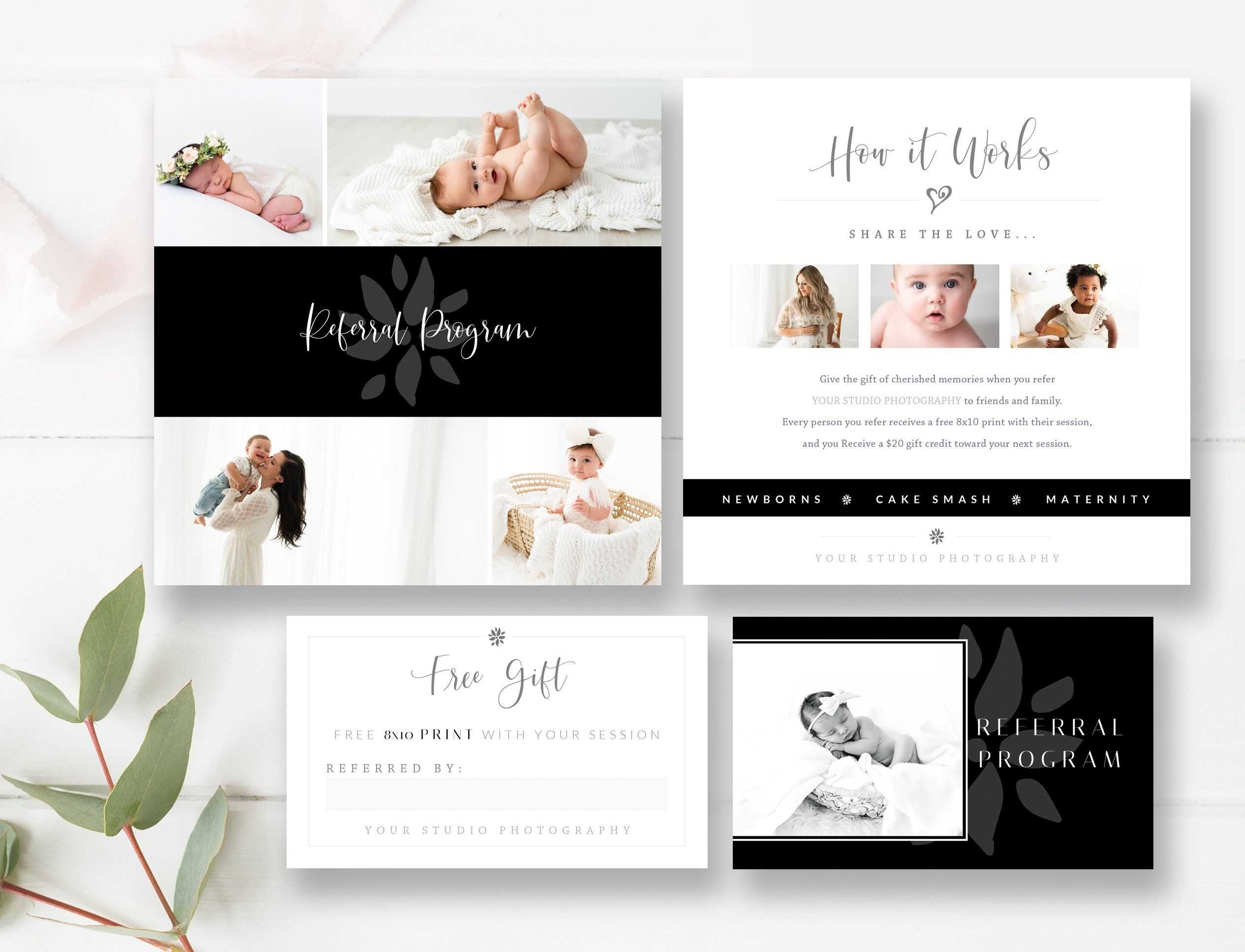 Newborn Photography Referral Card + Matching Business Card Within Photography Referral Card Templates