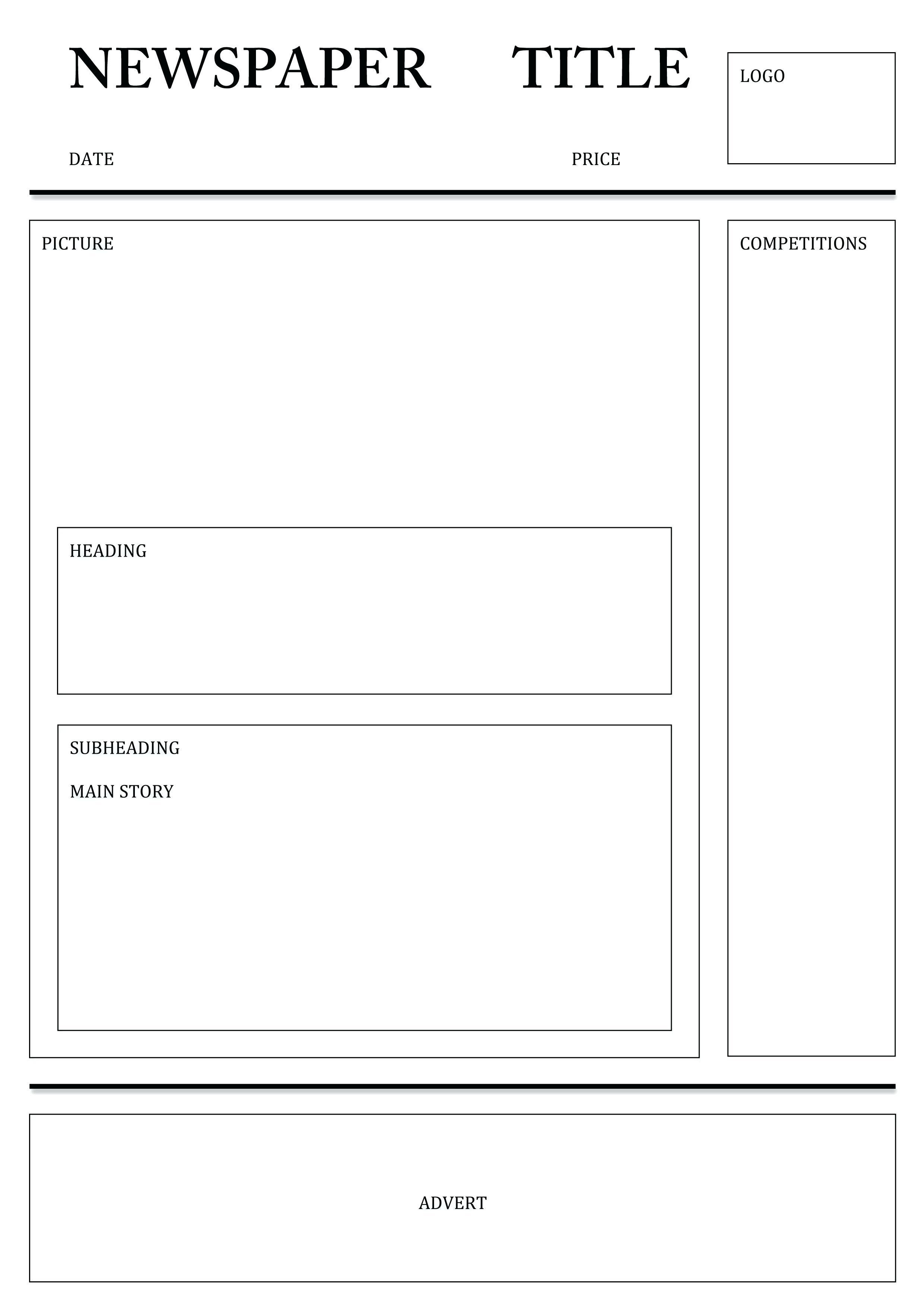 Newspaper Template For Word Pdf Excel | Printable Templates For Blank Newspaper Template For Word