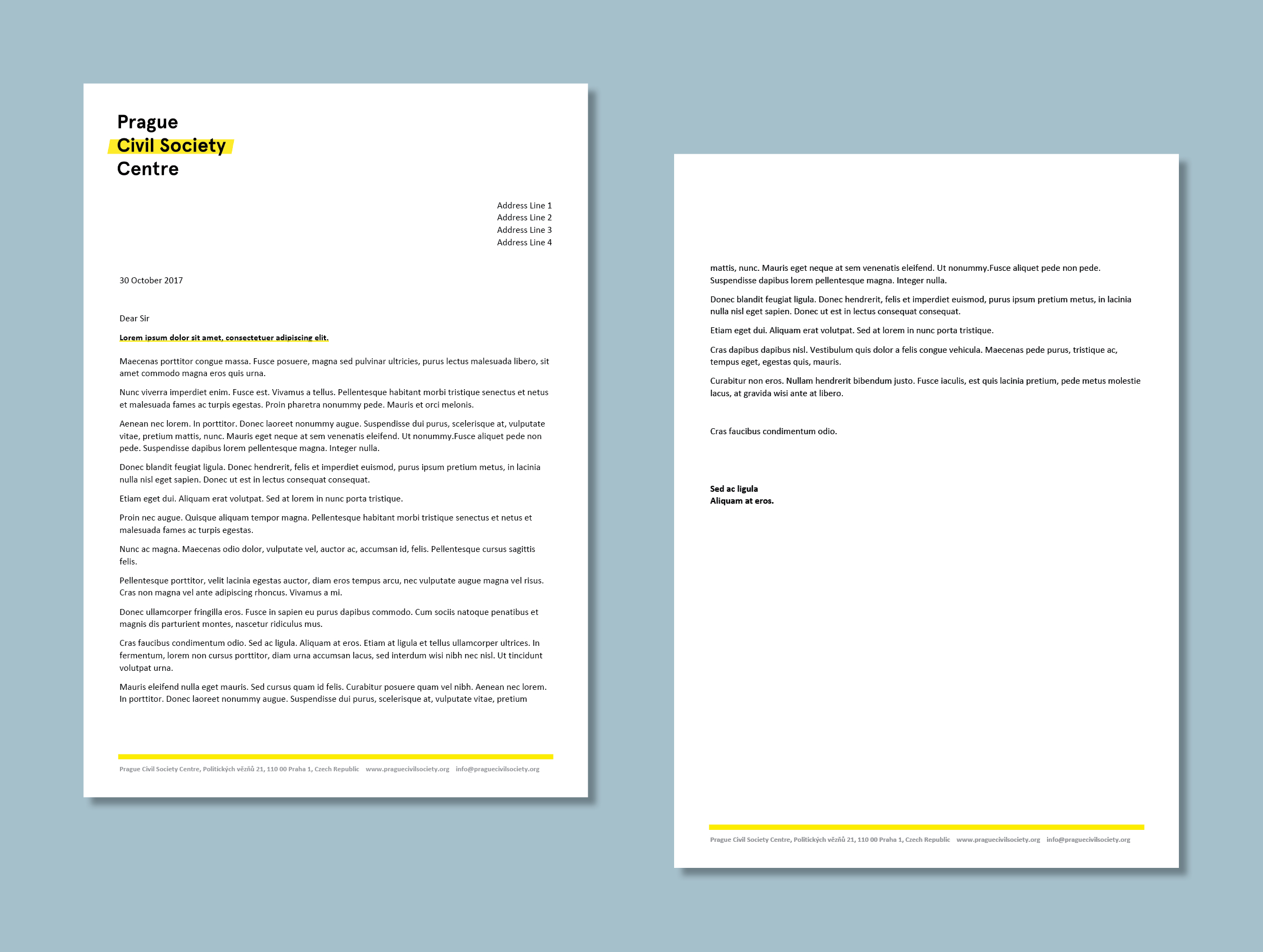 Ngo Letterhead With Follower Page #cordestra #word For Headed Letter Template Word