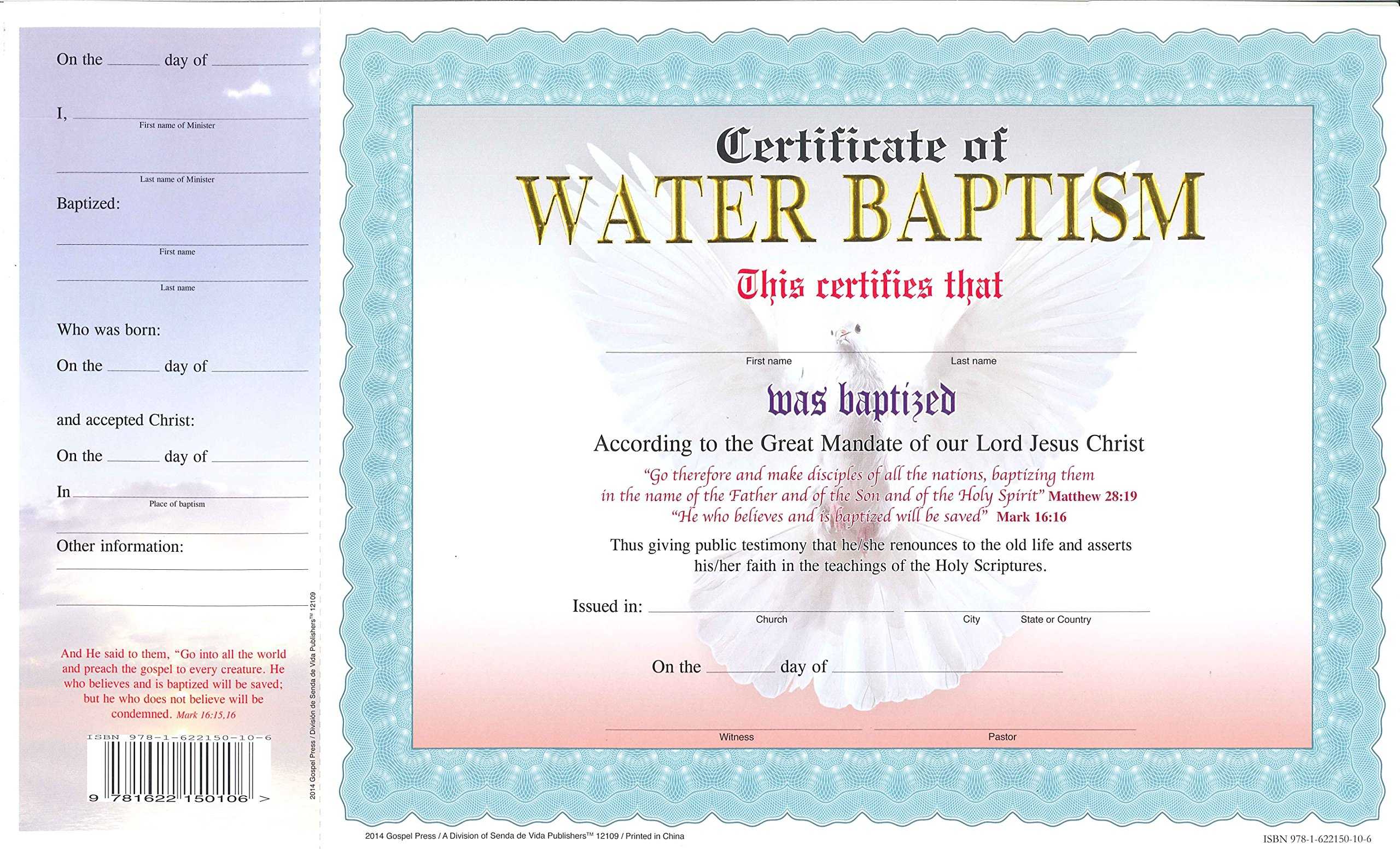 Nice Baptism Certificate Pictures Premium Free Printable Within Christian Baptism Certificate Template