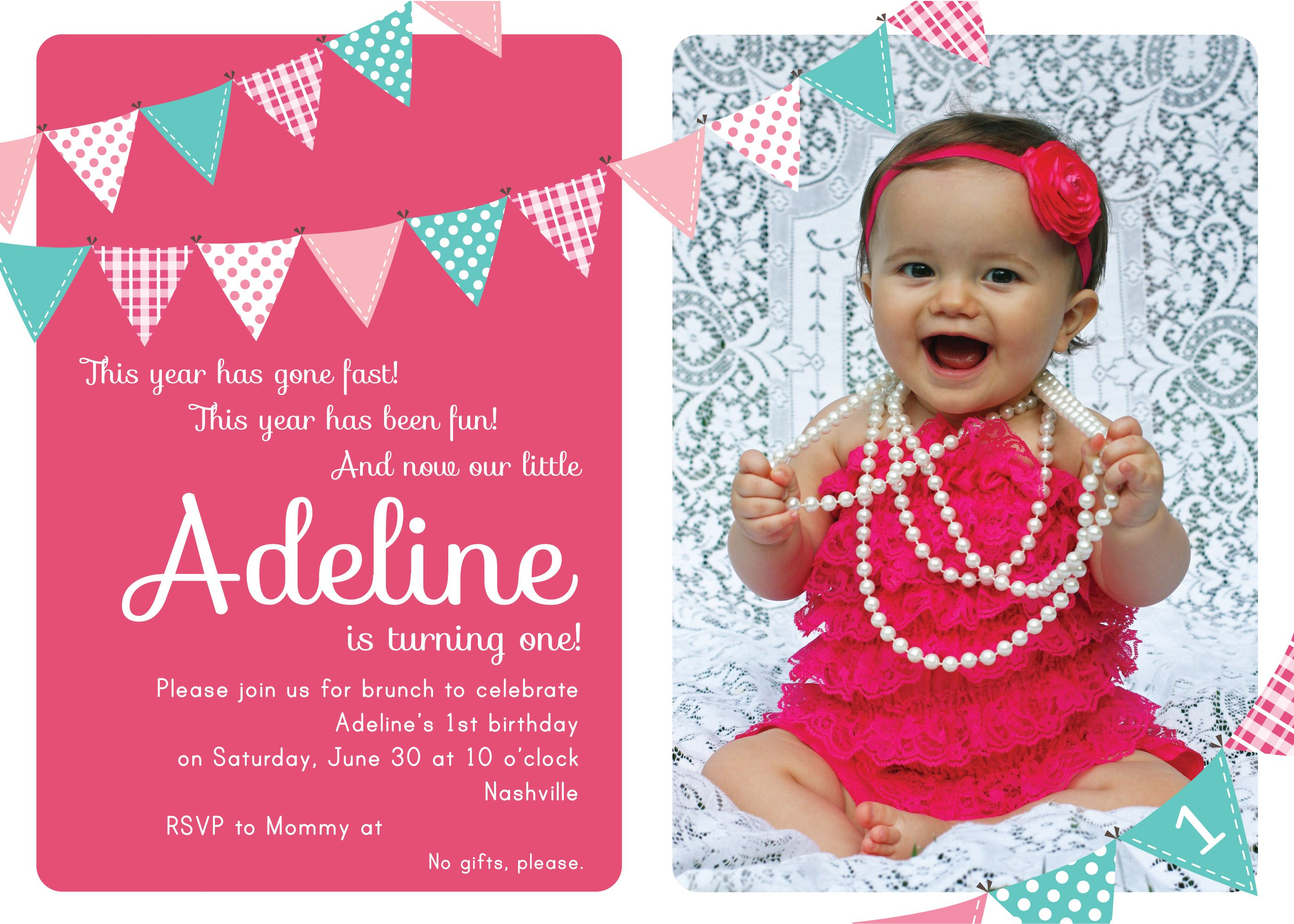 Nice Unique Ideas For First Birthday Party Invitations With Regard To First Birthday Invitation Card Template