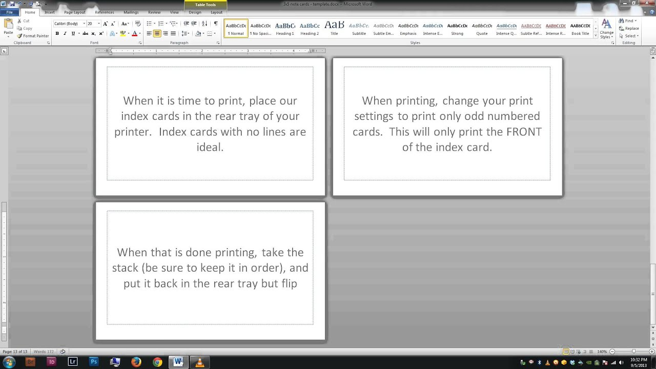 Note/index Cards – Word Template For Blank Index Card Template
