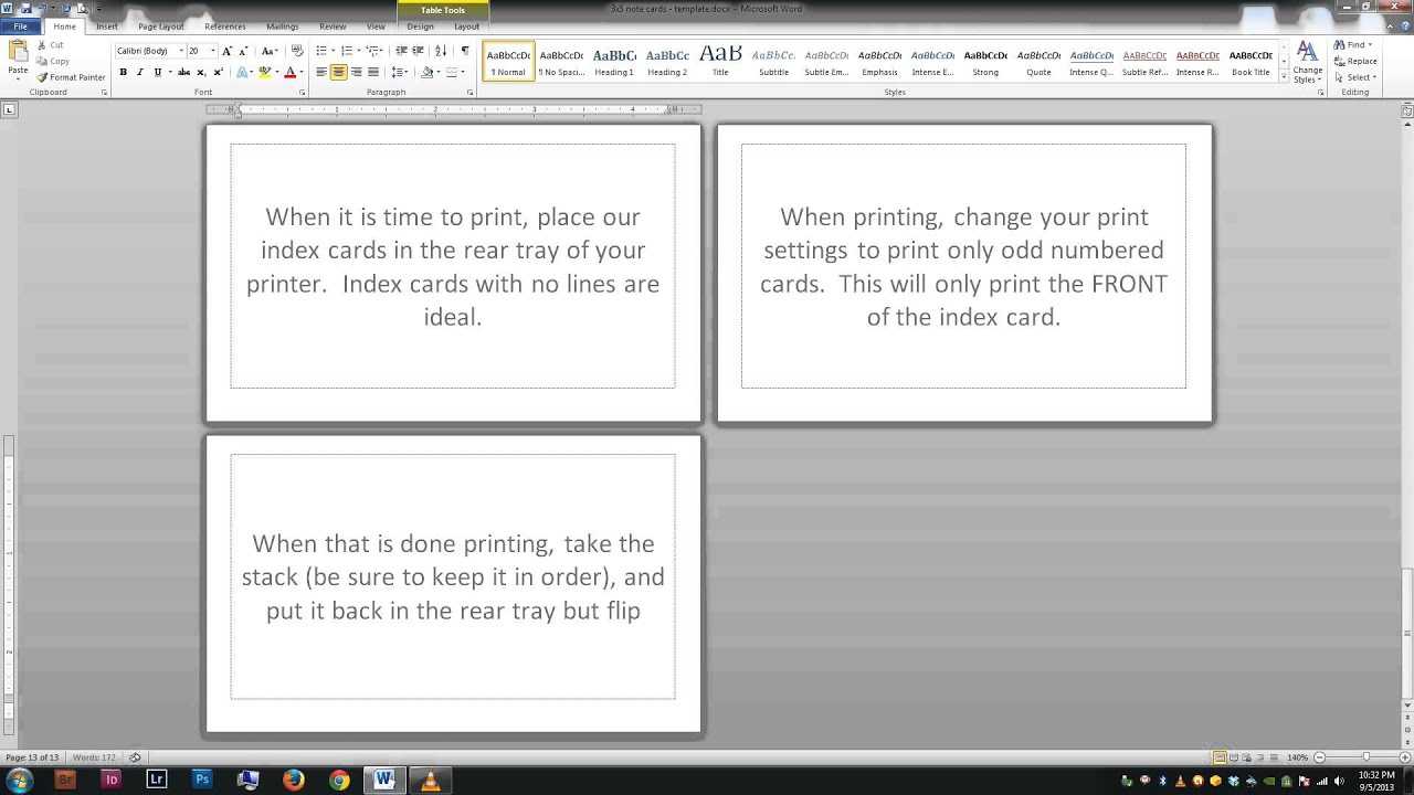 Note/index Cards – Word Template With Index Card Template For Word