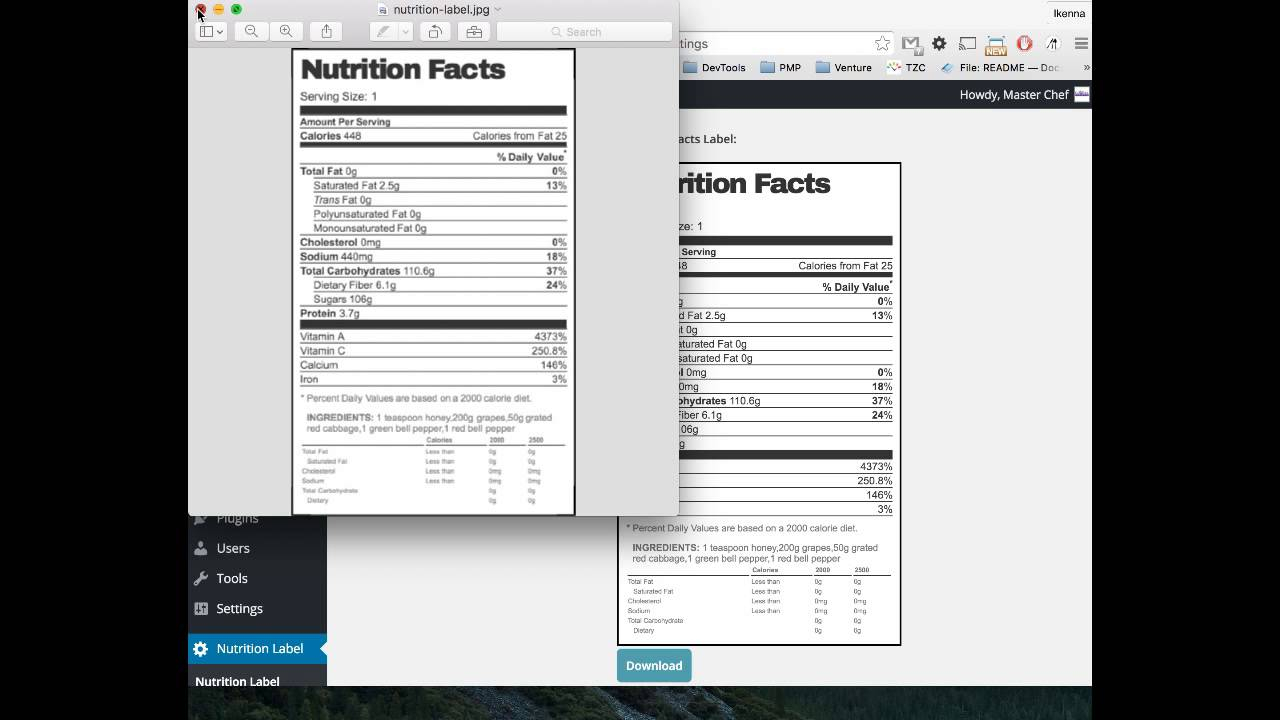 Nutrition Facts Label WordPress Plugin (How To) With Regard To Nutrition Label Template Word