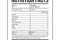 Nutrition Label Template Facts Stock Illustration Of Canada regarding Nutrition Label Template Word