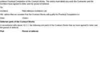 Nzia Standard Construction Contract - Pdf within Jct Practical Completion Certificate Template