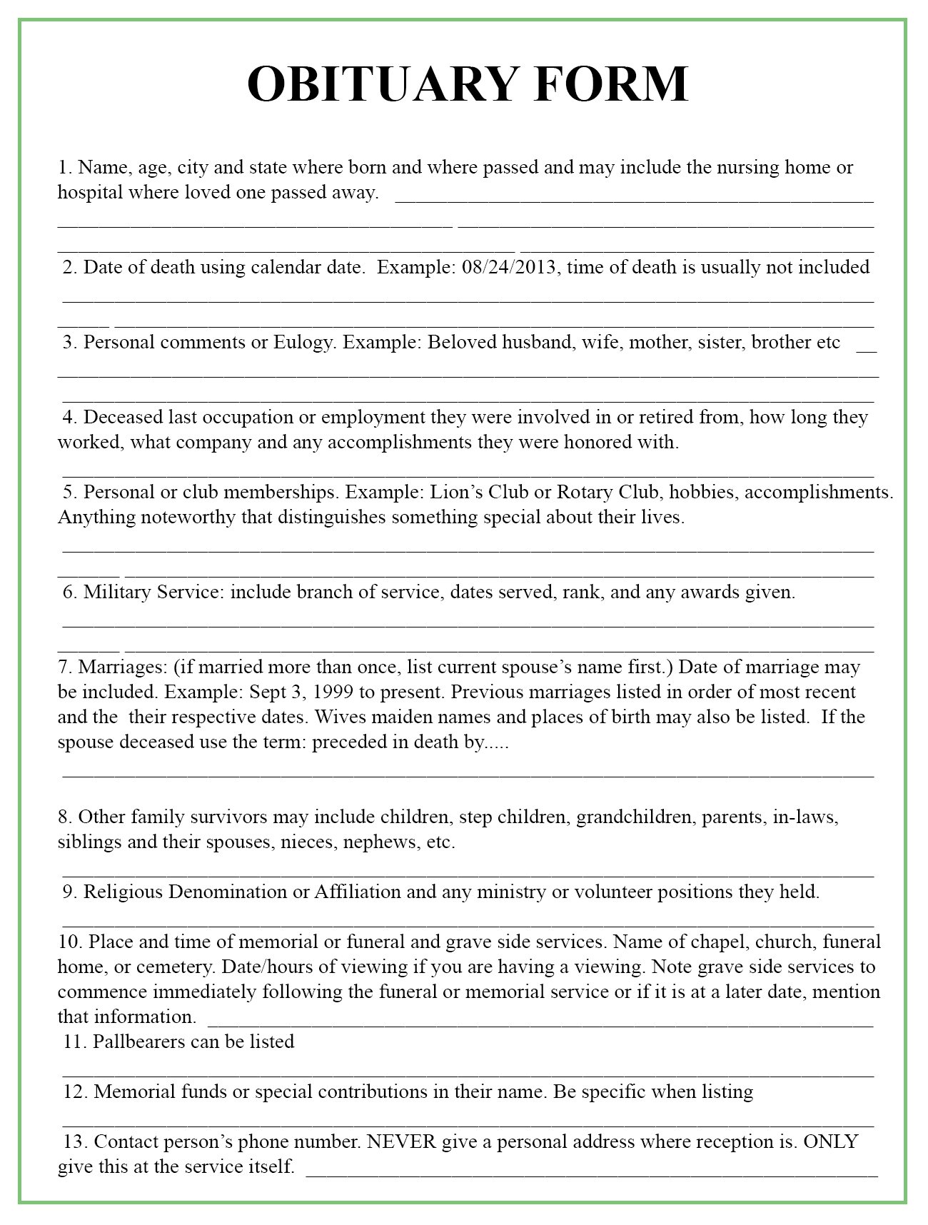 Obituary Template Within Fill In The Blank Obituary Template