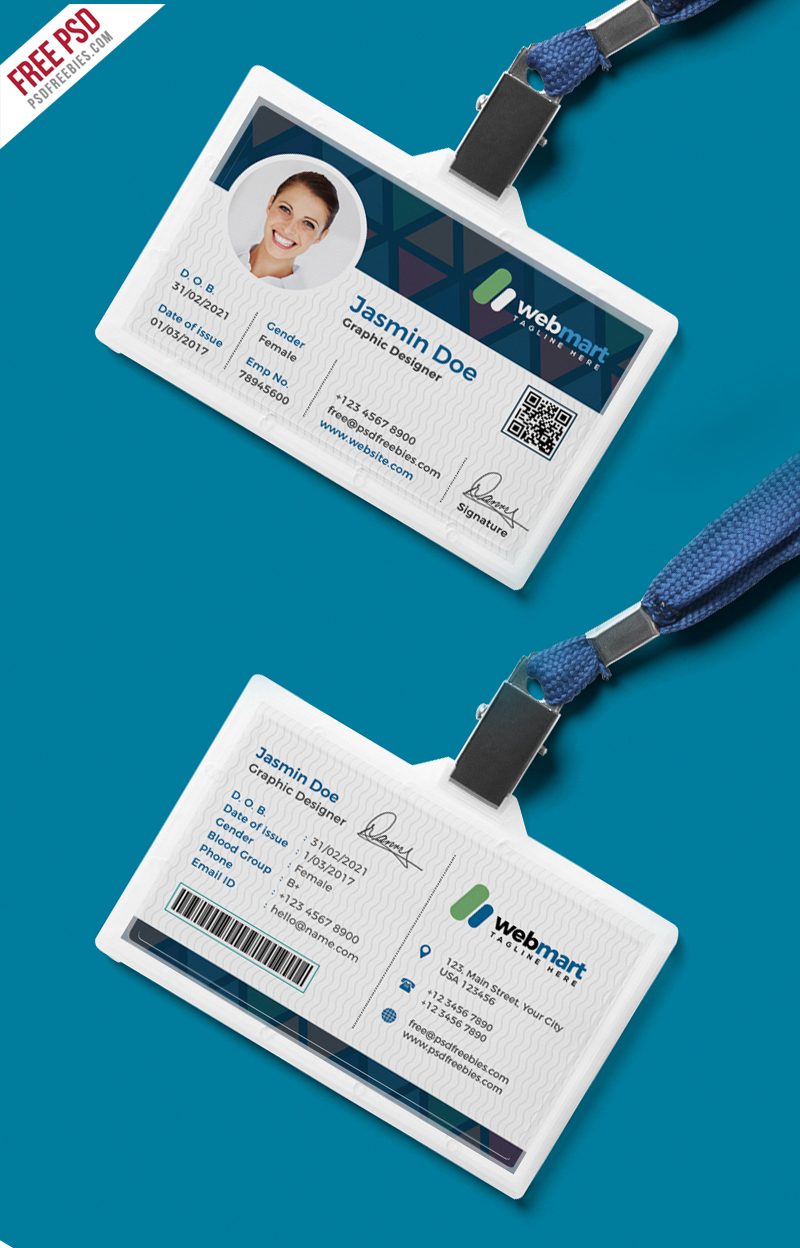Office Id Card Design Psd | Psdfreebies With Id Card Design Template Psd Free Download