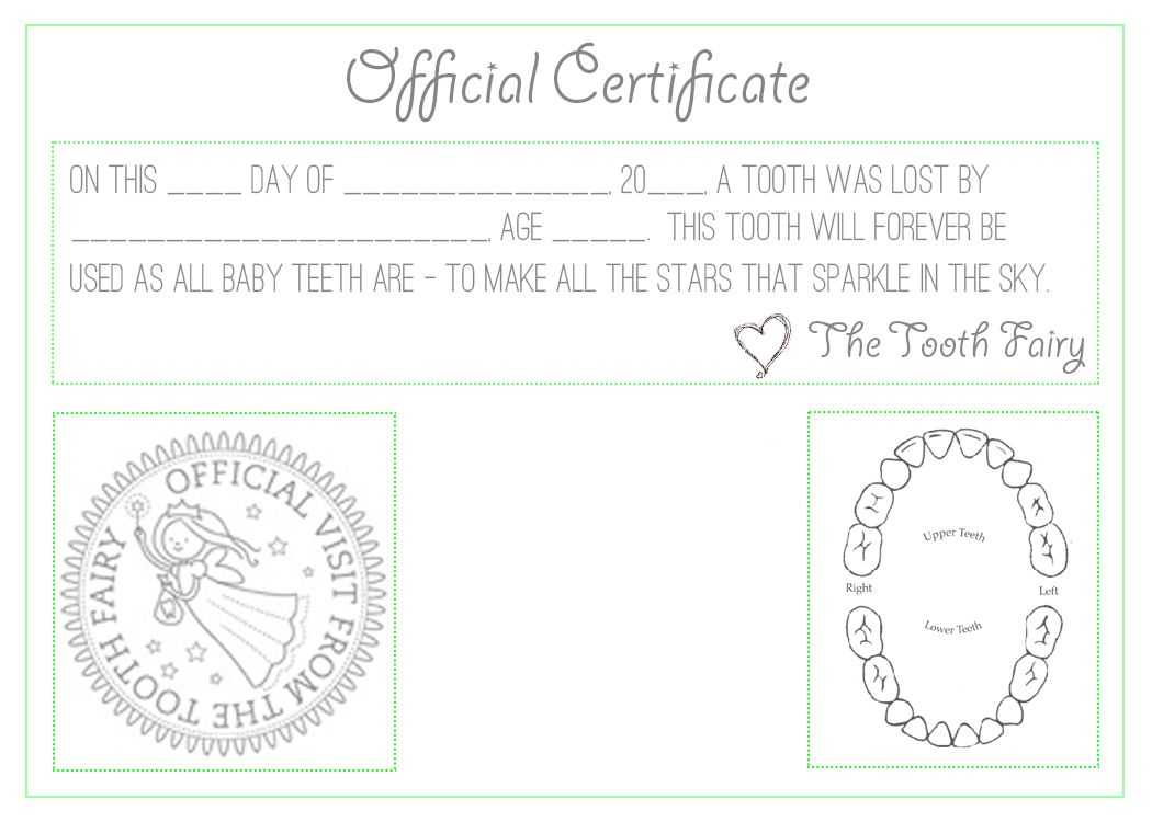 Official "tooth Fairy" Certificate :) | Tooth Fairy In Free Tooth Fairy Certificate Template