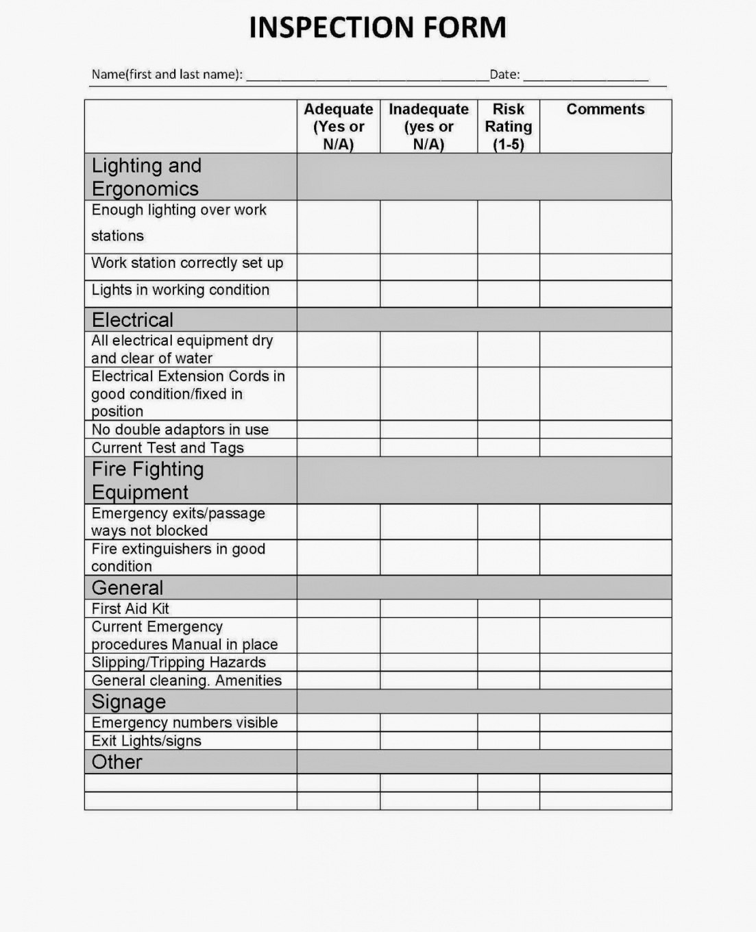 Ohs Inspection Report Template Inside Ohs Monthly Report For Ohs Monthly Report Template