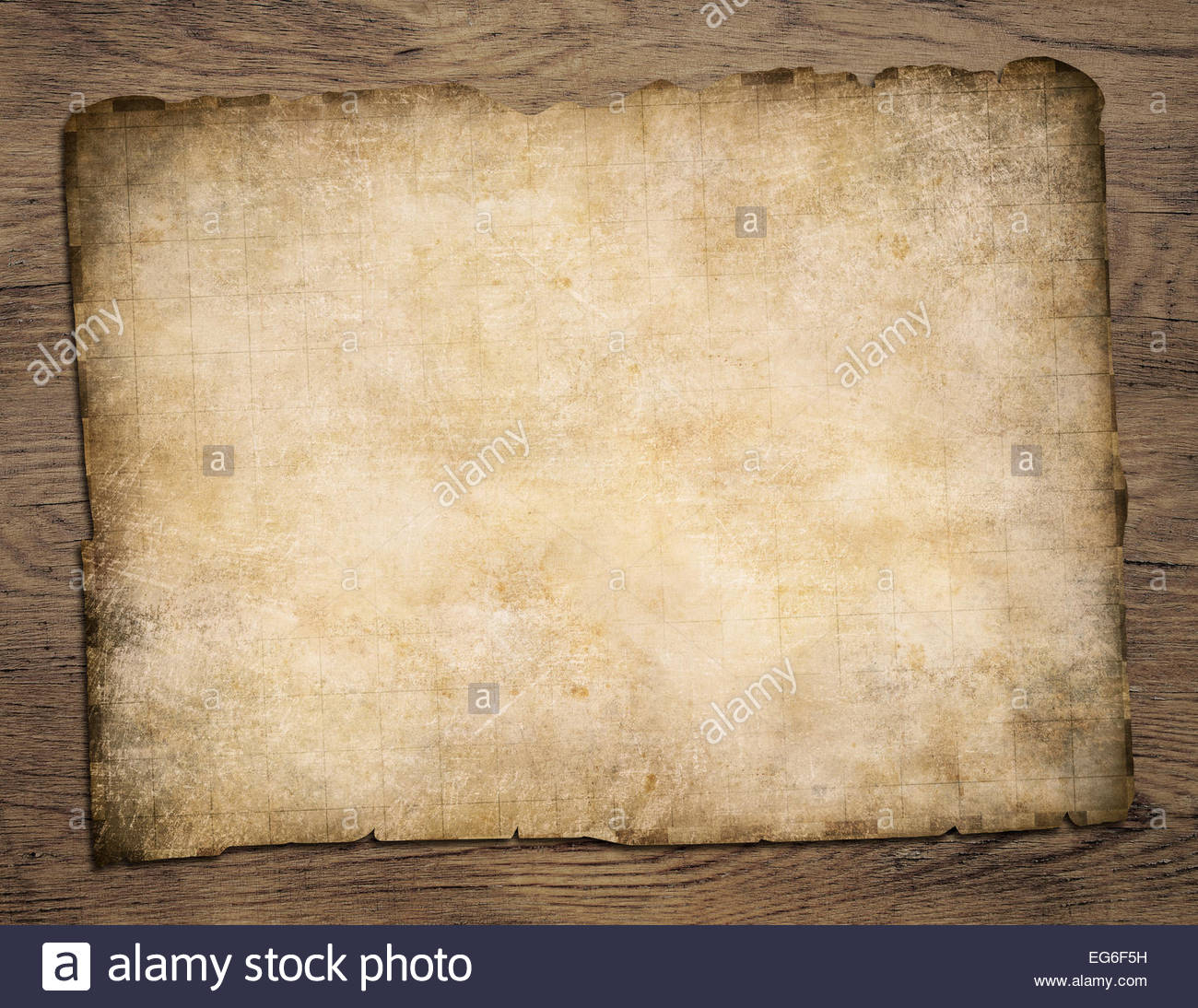 Old Blank Parchment Treasure Map On Wooden Table Stock Photo Regarding Blank Pirate Map Template
