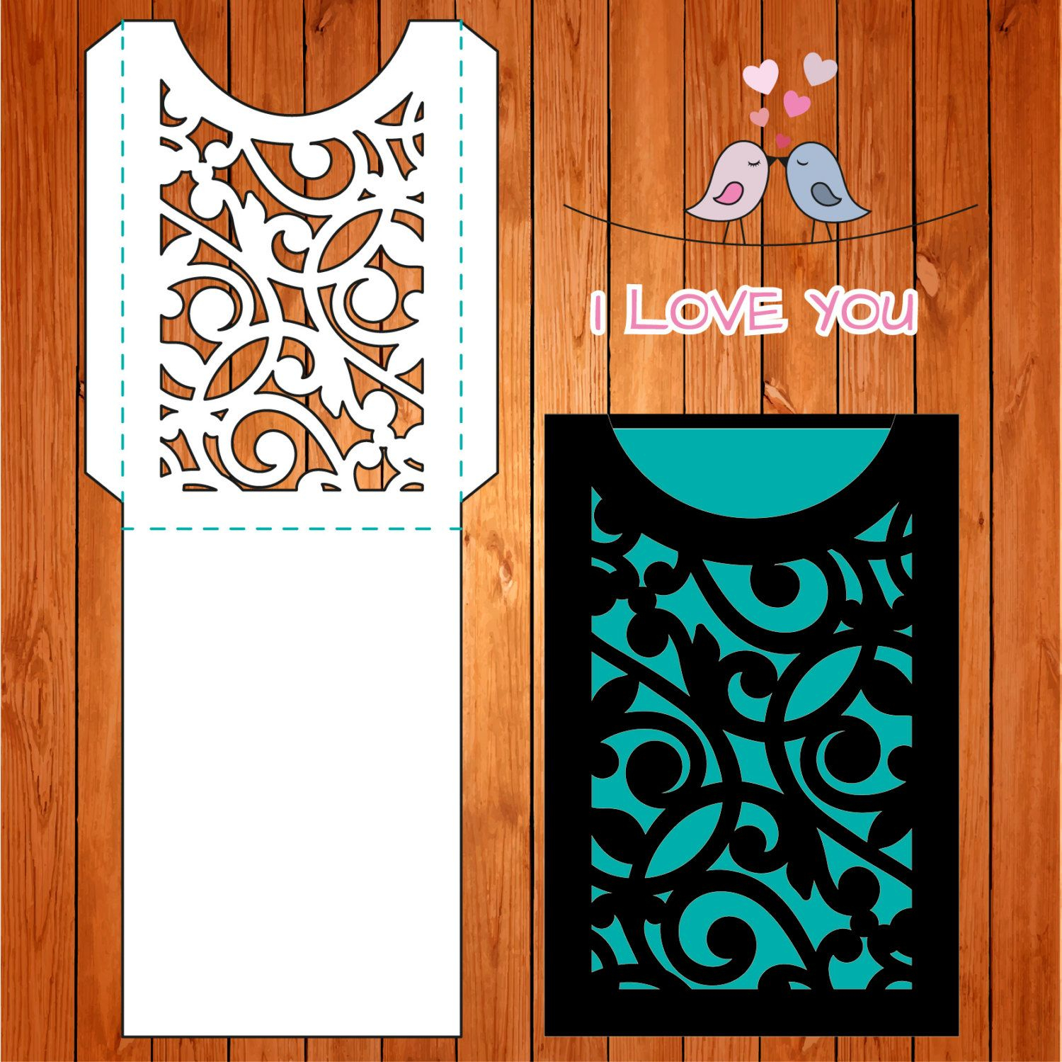 On The Wedding Card Template, Arabesques, Figures (Studio V3 Throughout Silhouette Cameo Card Templates