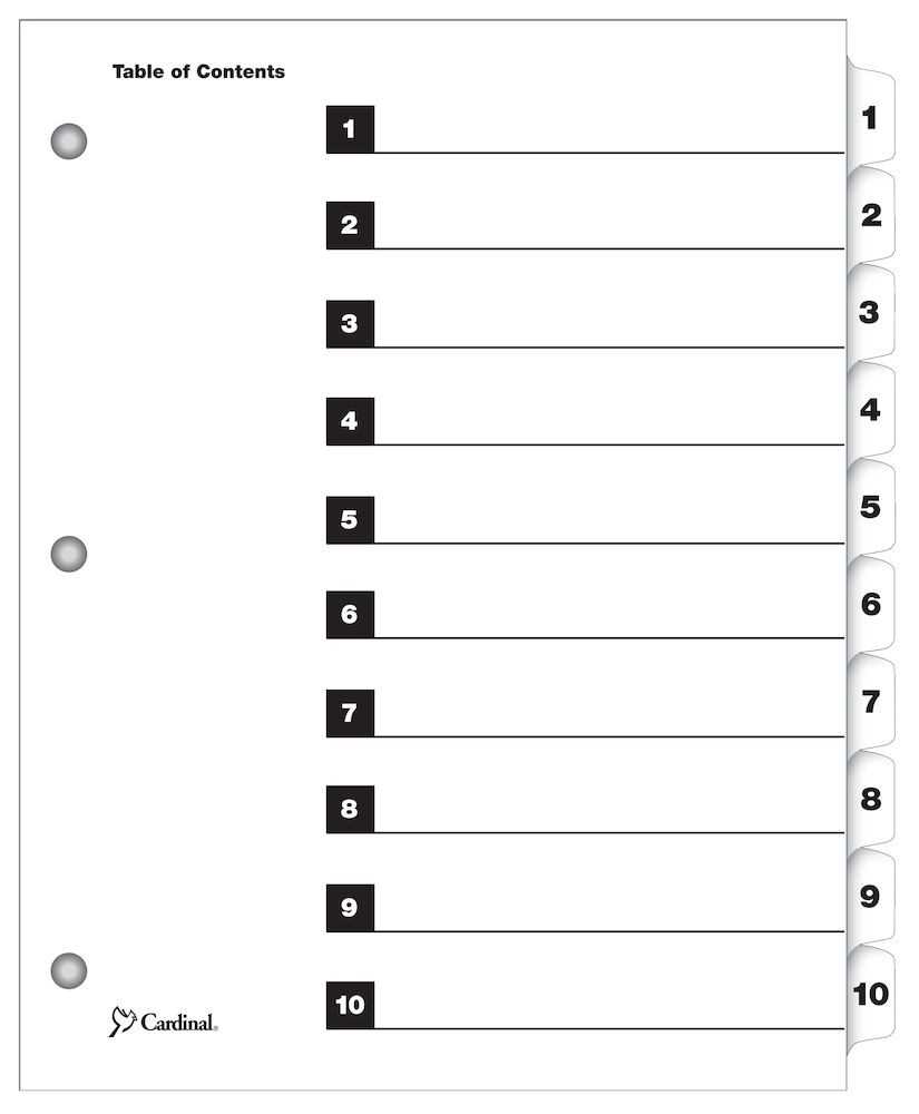 Onestep® Printable Table Of Contents Dividers, 10 Tab, White Within Blank Table Of Contents Template