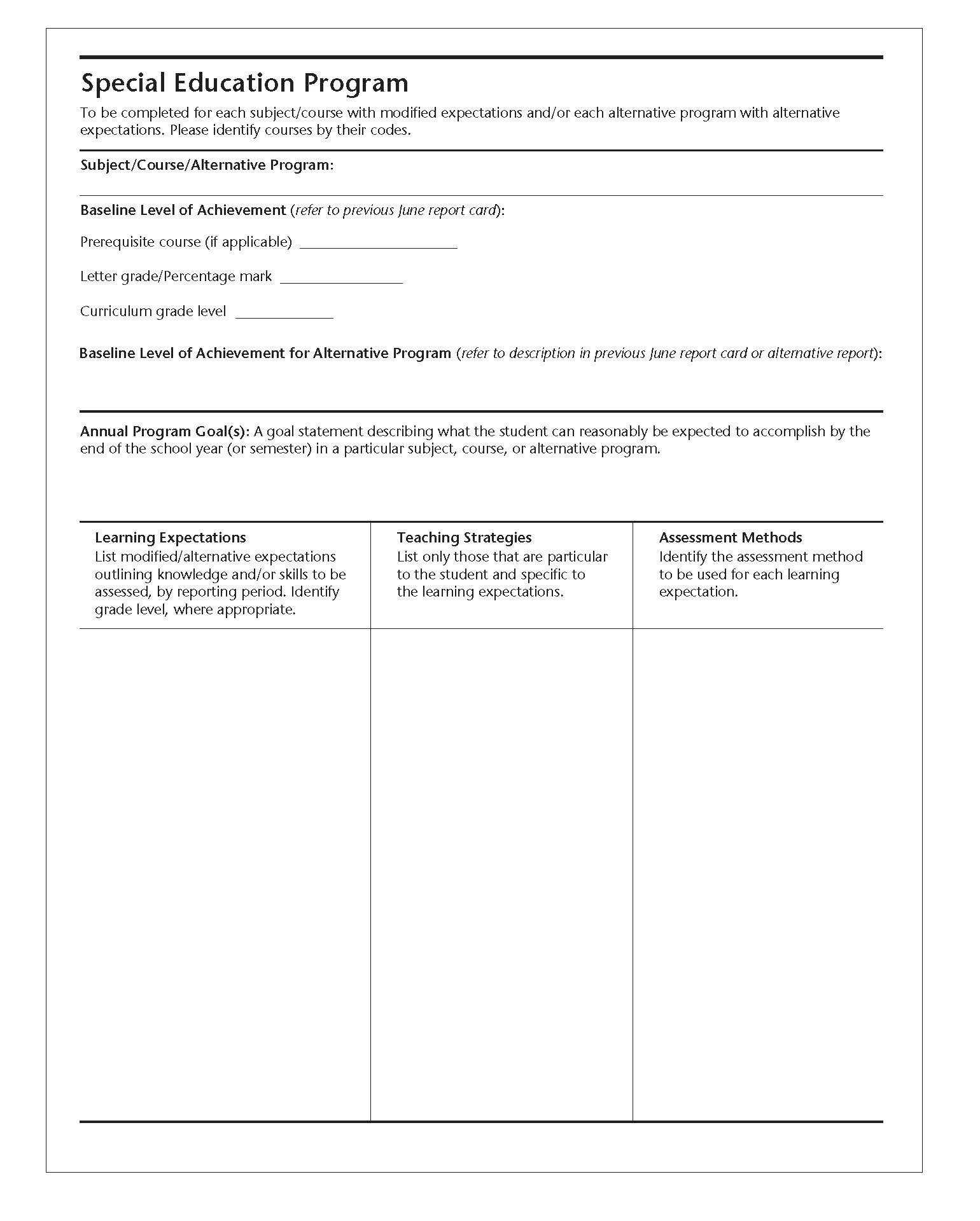 Ontario Schools, Kindergarten To Grade 12: Policy And With Regard To Pupil Report Template