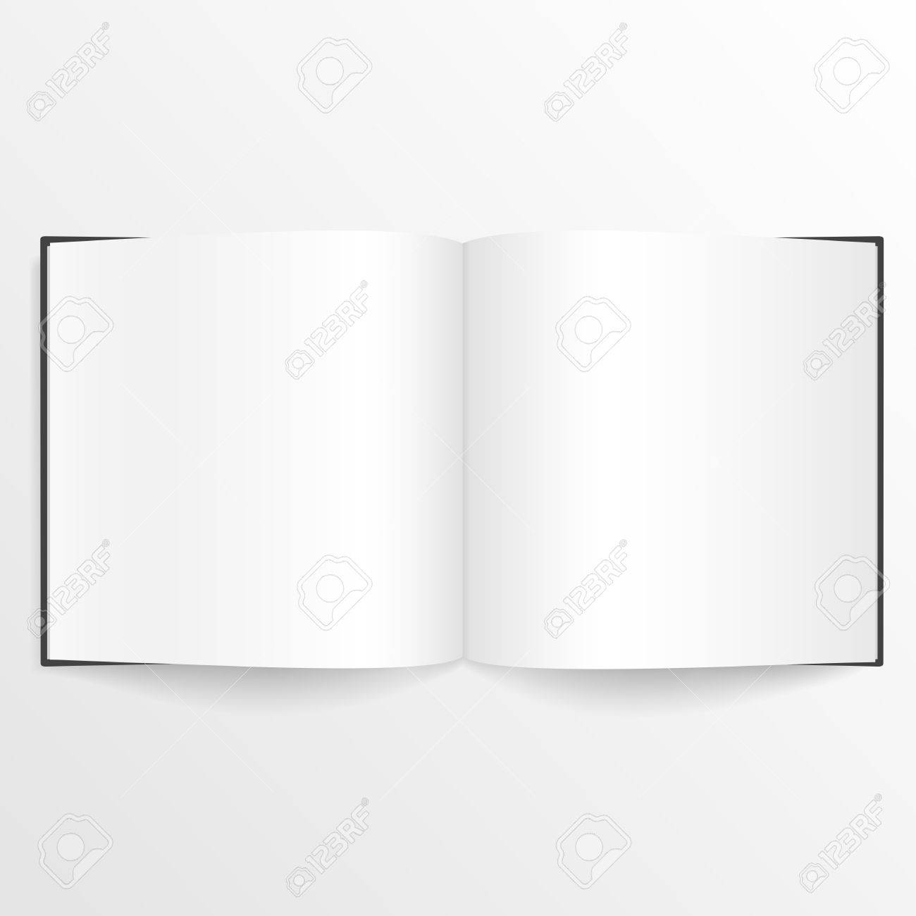 Opened Blank Book Or Magazine Spread Design Template With Cover. With Regard To Blank Magazine Spread Template