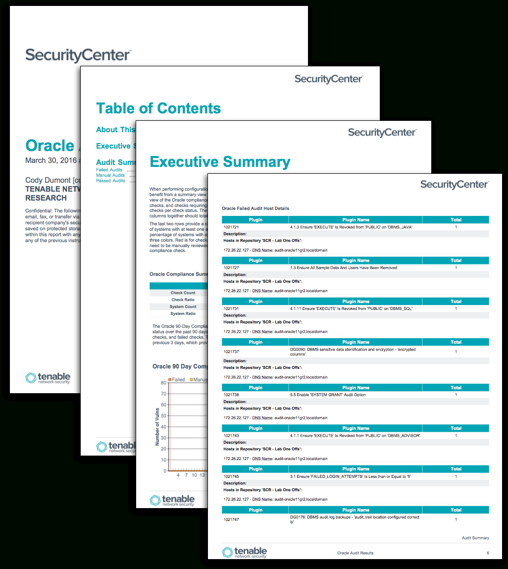 Oracle Audit Results - Sc Report Template | Tenable® Throughout Data Center Audit Report Template