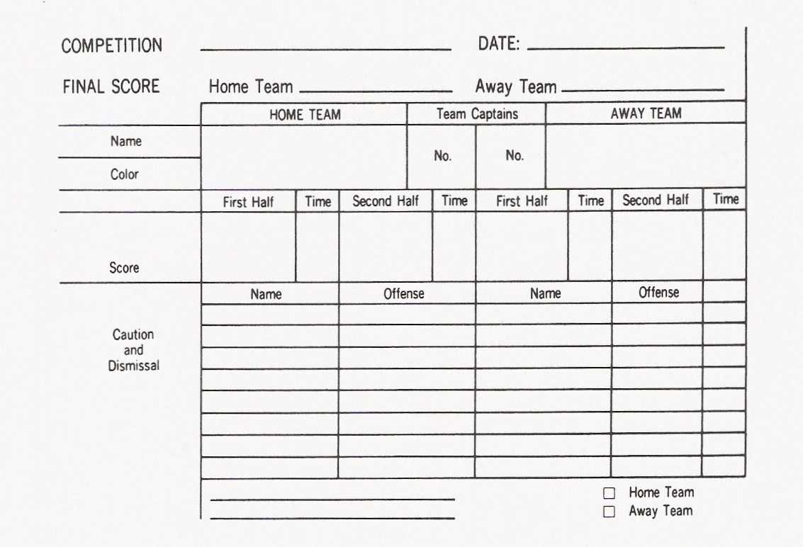 Organisation: Match Cards | Refereeing The Beautiful Game With Football Referee Game Card Template