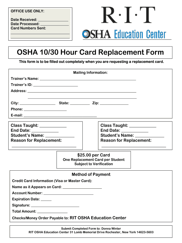 Osha 30 Card Template – Fill Online, Printable, Fillable Within Osha 10 Card Template