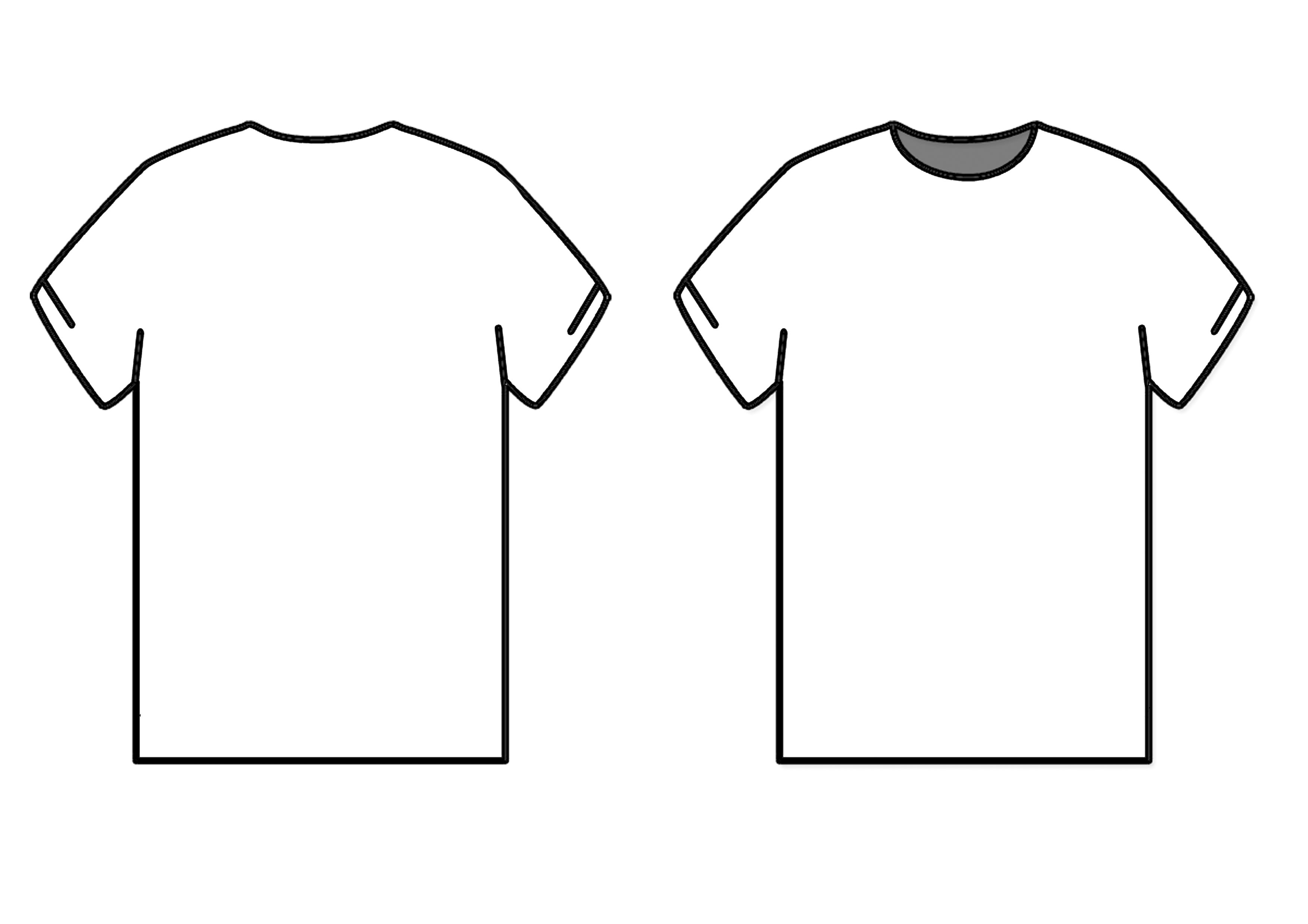 Outline Of A T Shirt Template | Free Download Best Outline For Blank T Shirt Design Template Psd