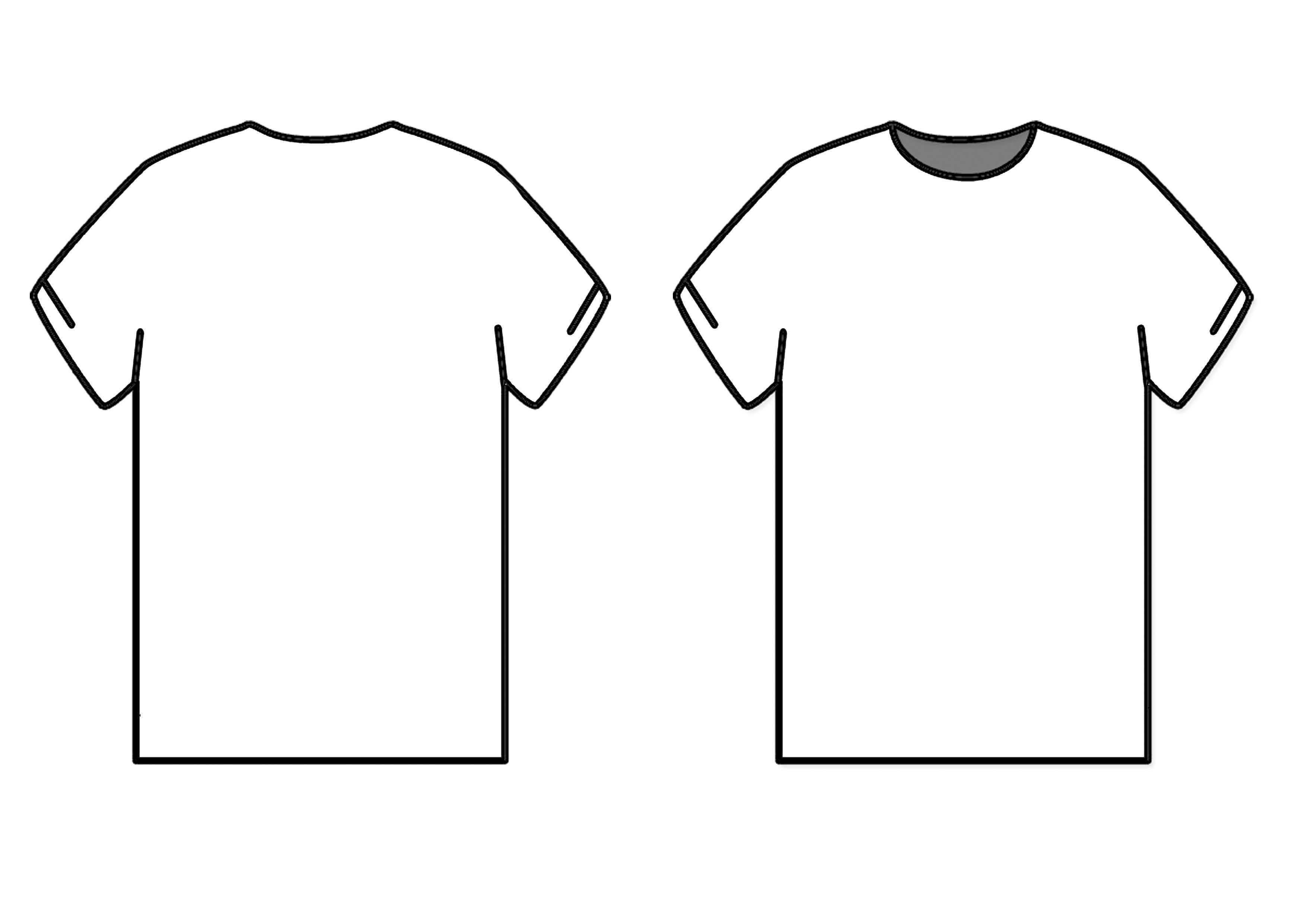 Outline Of A T Shirt Template | Free Download Best Outline For Blank T Shirt Design Template Psd