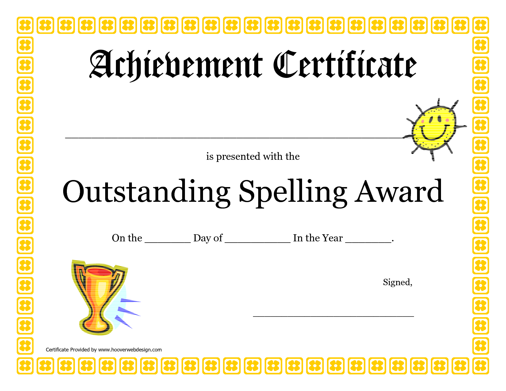 Outstanding Spelling Award Printable Certificate Pdf Picture With Regard To Classroom Certificates Templates