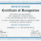 Outstanding Student Recognition Certificate Template In Template For Recognition Certificate