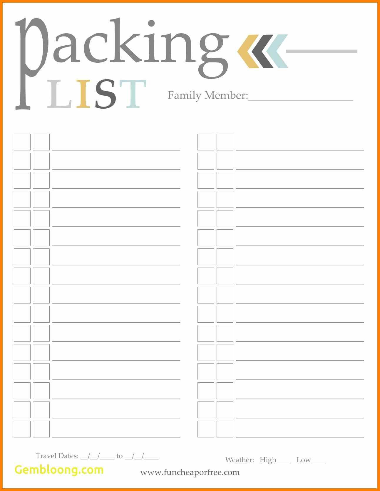 Packing List Template – Free Packing Slip Template For Excel With Blank Packing List Template