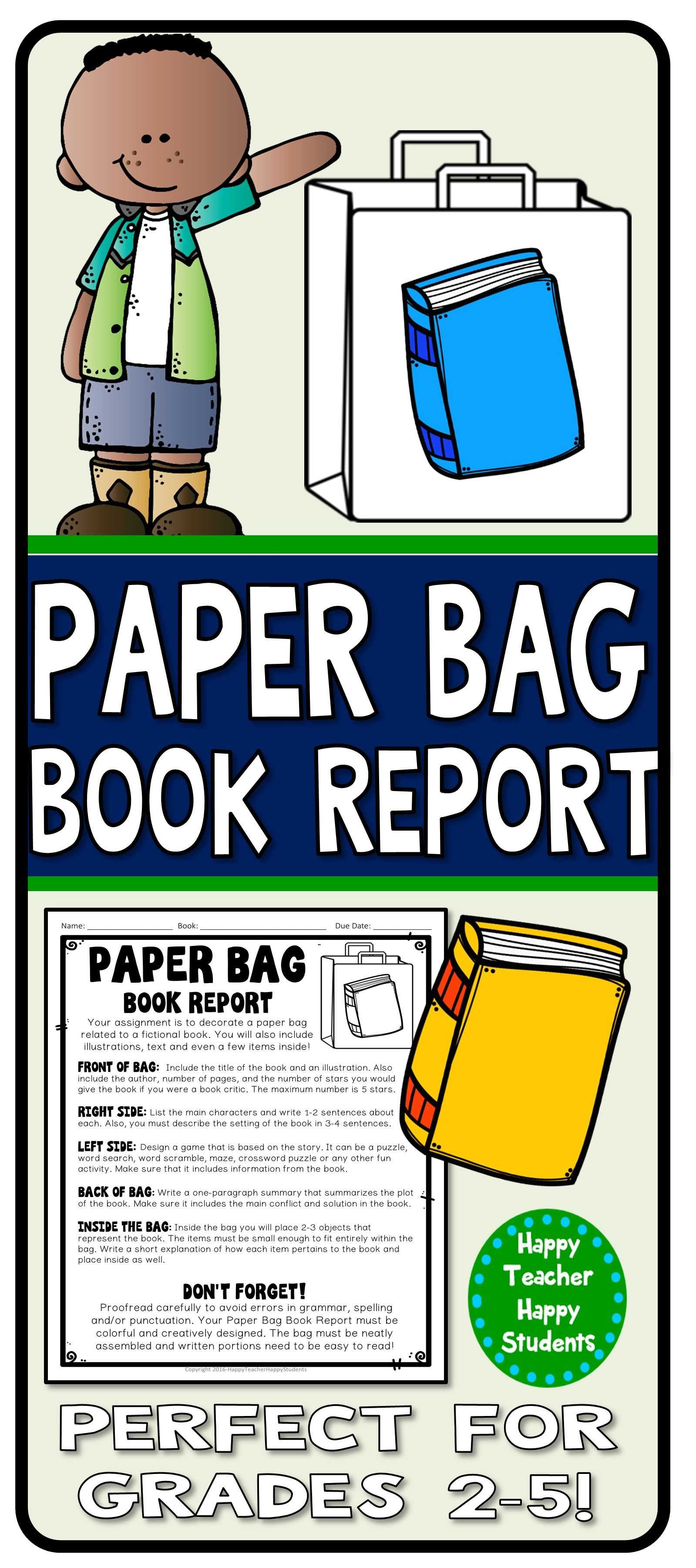 Paper Bag Book Report: Decorate A Paper Bag Based On A Within Paper Bag Book Report Template