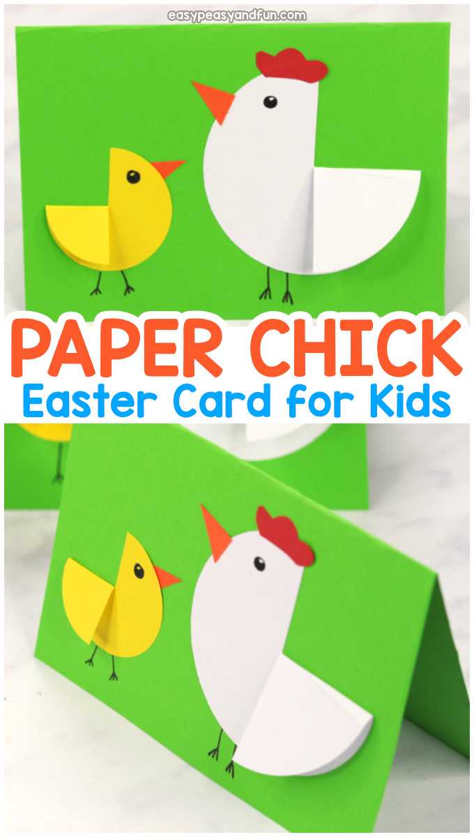 Paper Circle Hen And Chick Craft – Easter Card Idea – Easy With Easter Chick Card Template