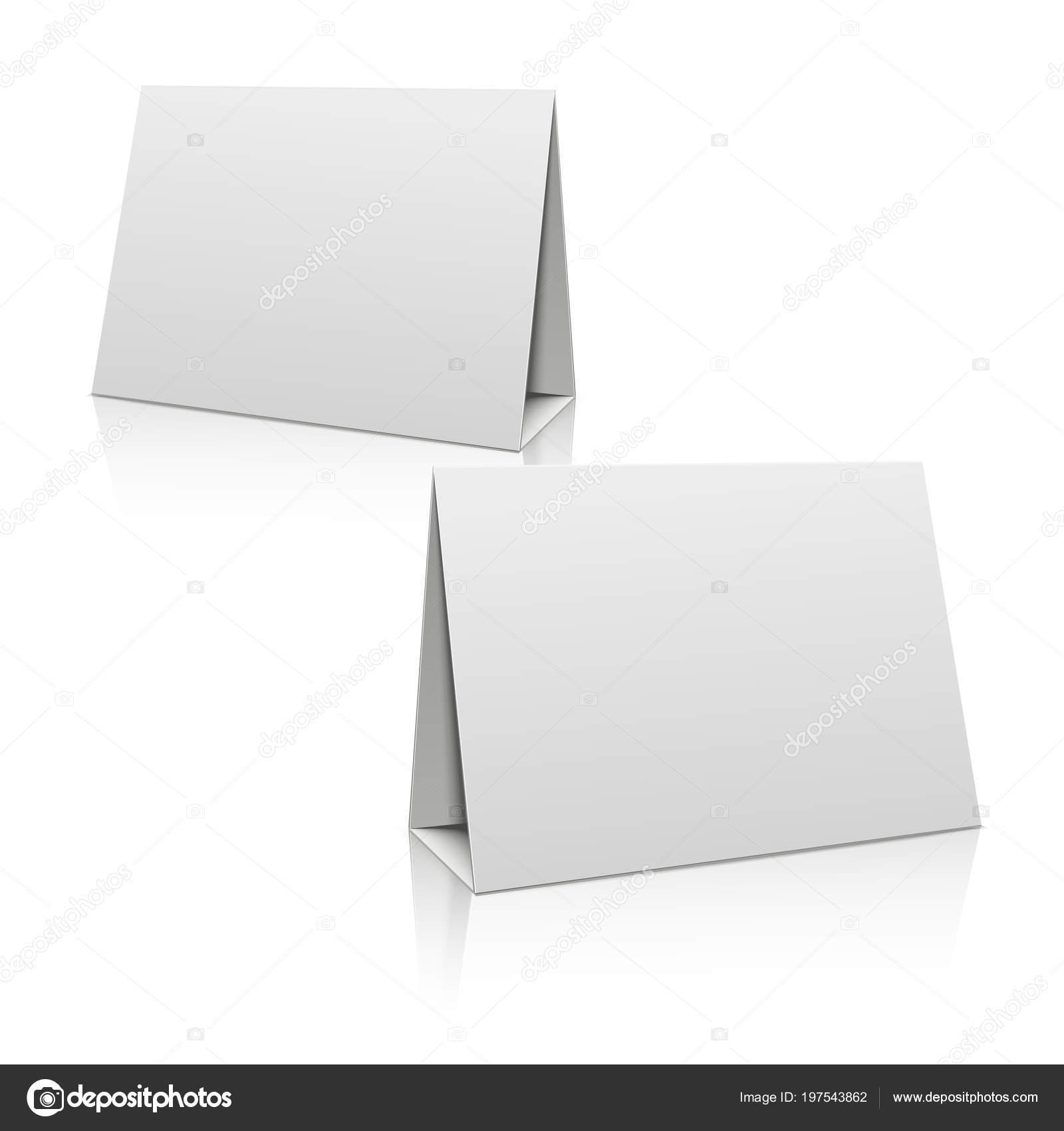 Paper Stand Template | Blank White Paper Stand Table Holder Inside Card Stand Template