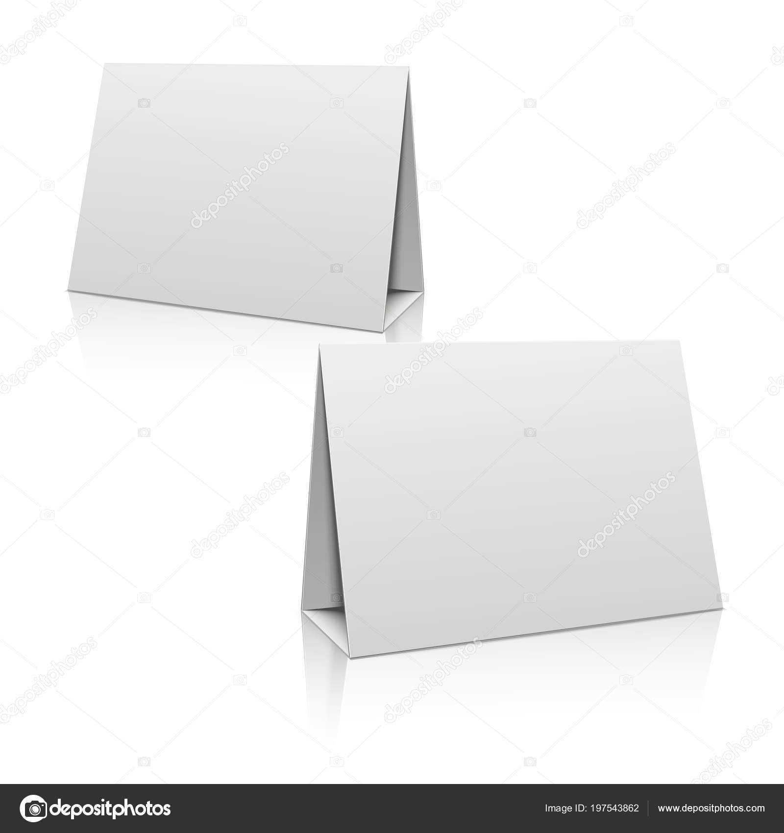 Paper Stand Template | Blank White Paper Stand Table Holder Inside Card Stand Template