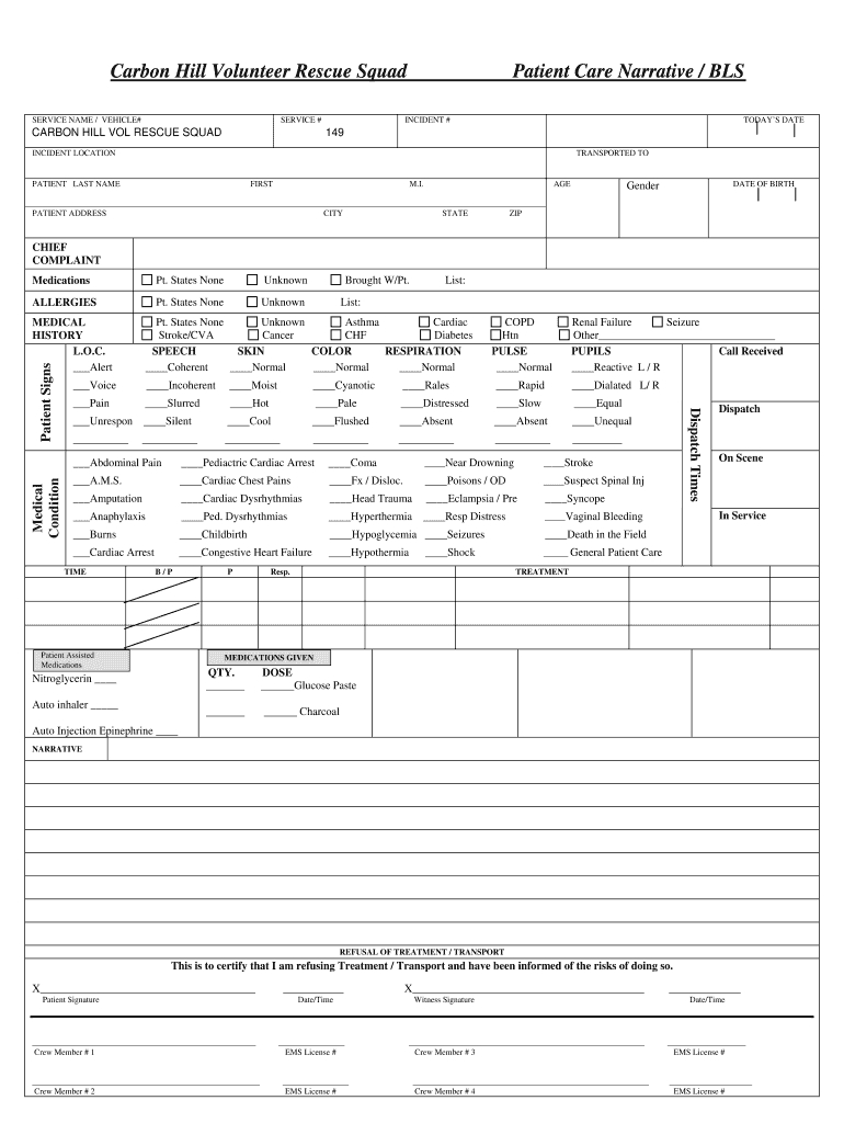 Patient Care Report Template Doc – Fill Online, Printable Inside Patient Care Report Template