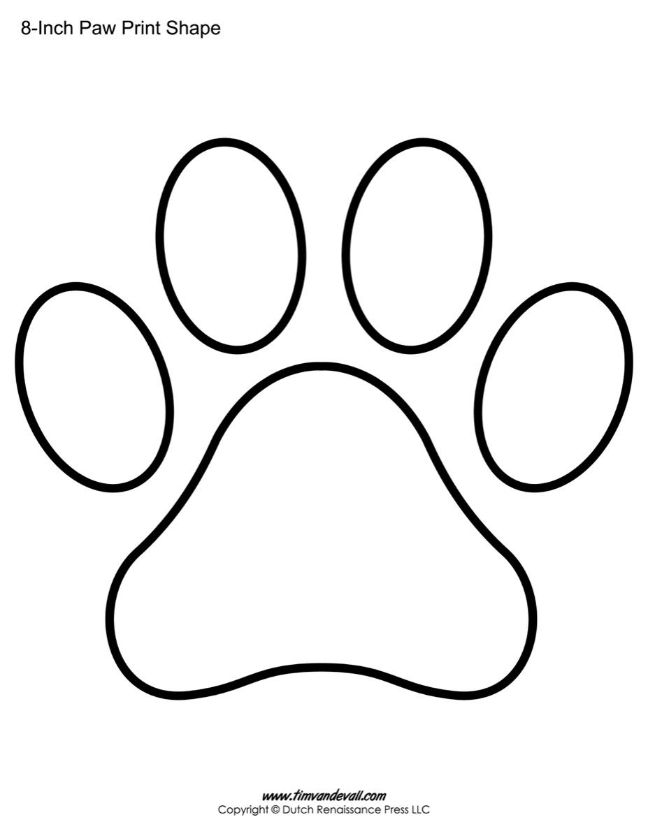 Paw Print Template Shape Lots Of Different Sizes | Teacher Inside Blank Elephant Template