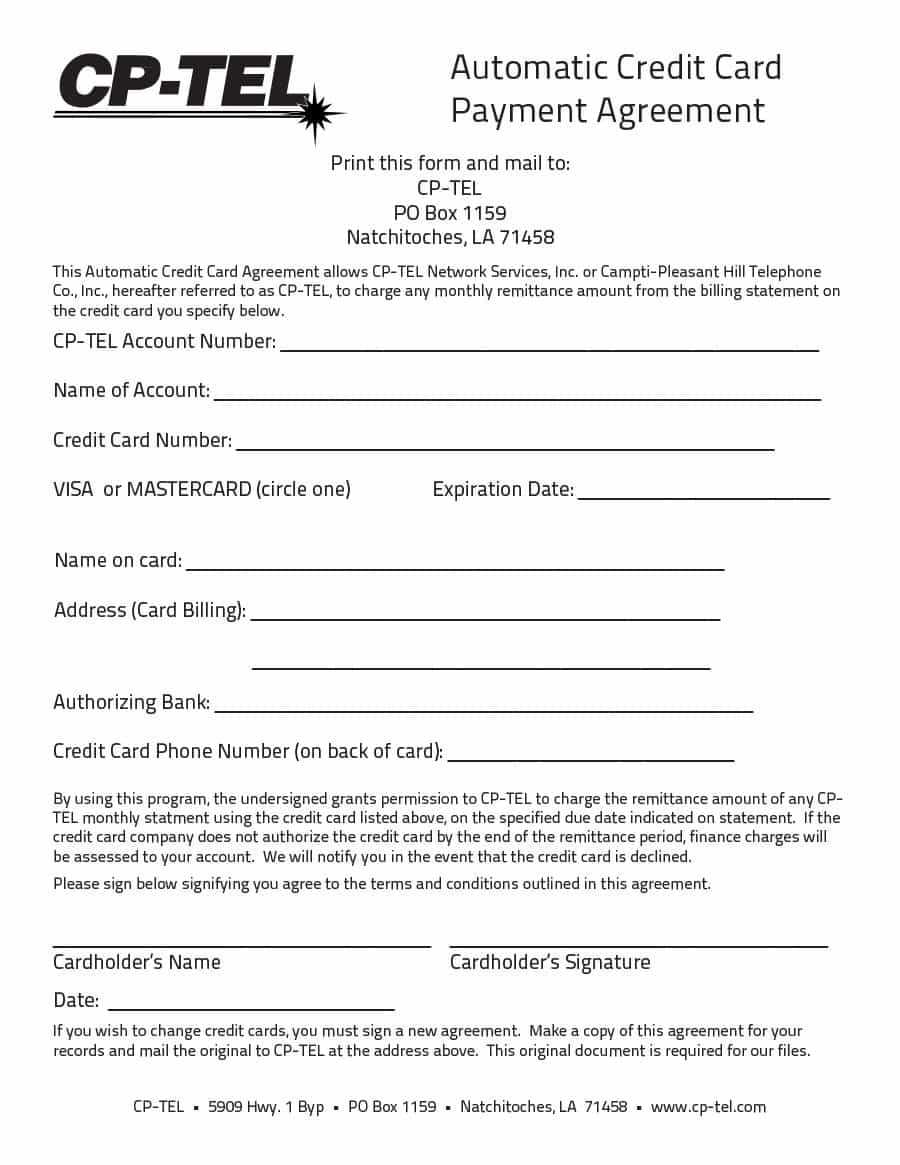 Payment Agreement – 40 Templates & Contracts ᐅ Template Lab In Corporate Credit Card Agreement Template