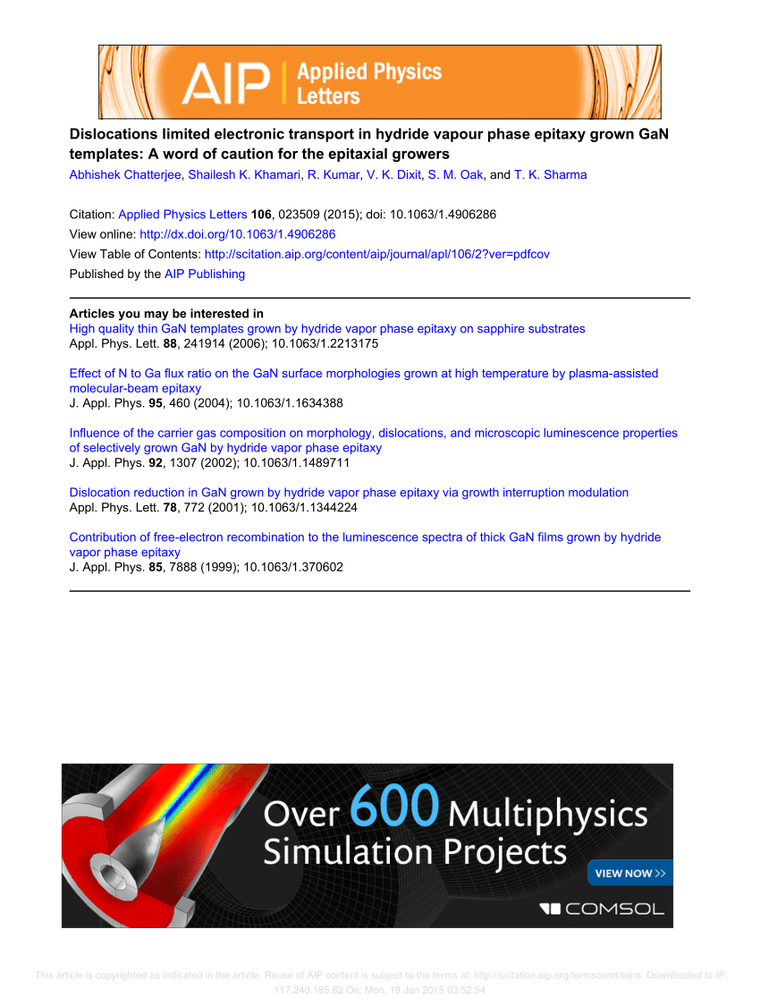 Pdf) Dislocations Limited Electronic Transport In Hydride In Applied Physics Letters Template Word