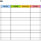 Pdf Timetable Template 2: Landscape Format, A4, 1 Page pertaining to Blank Revision Timetable Template