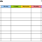 Pdf Timetable Template 2: Landscape Format, A4, 1 Page Pertaining To Blank Revision Timetable Template