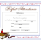 Perfect Attendance Certificate – Download A Free Template In Perfect Attendance Certificate Template
