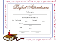 Perfect Attendance Certificate - Download A Free Template with Perfect Attendance Certificate Free Template